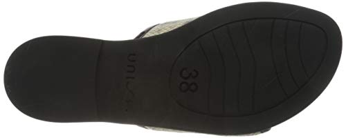 Unisa Candi_vli_na, Sandalias con Punta Abierta Mujer, Marfil (Natura/Black Natura/Black), 37 EU