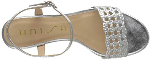 Unisa Gita_lmt, Sandalias con Punta Abierta Mujer, Plateado (Silver Silver), 39 EU