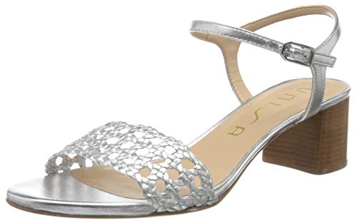 Unisa Gita_lmt, Sandalias con Punta Abierta Mujer, Plateado (Silver Silver), 39 EU
