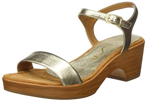 Unisa Irita_20_lmt, Sandalias con Plataforma Mujer, Dorado (Platino Platino), 39 EU