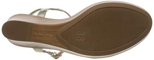 Unisa Rita_20_lmt, Sandalias con Plataforma Mujer, Dorado (Platino Platino), 38 EU