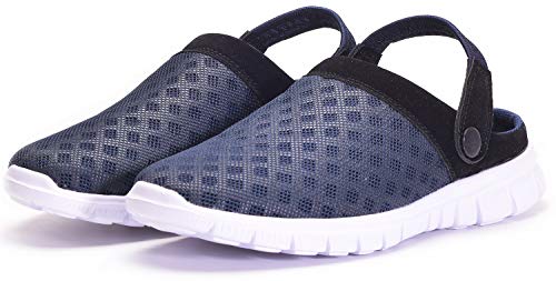 Unisex Hombres Mujeres Zuecos Zapatillas de Playa Respirable Malla Ahueca hacia Fuera Las Sandalias Zapatos Vernano - Azul Profundo, 43 EU