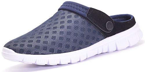 Unisex Hombres Mujeres Zuecos Zapatillas de Playa Respirable Malla Ahueca hacia Fuera Las Sandalias Zapatos Vernano - Azul Profundo, 43 EU