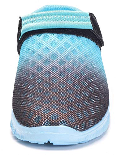 Unisex Hombres Mujeres Zuecos Zapatillas de Playa Respirable Malla Ahueca hacia Fuera Las Sandalias Zapatos Vernano - Negro Cielo Azul, 40 EU