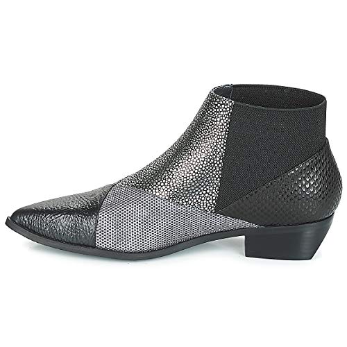 UNITED NUDE Zink Patch Low Botines/Low Boots Mujeres Negro/Plateado - 36 - Botas de caña Baja