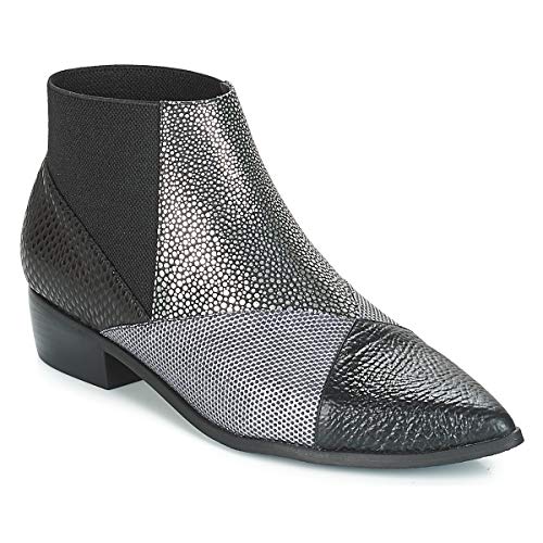 UNITED NUDE Zink Patch Low Botines/Low Boots Mujeres Negro/Plateado - 36 - Botas de caña Baja