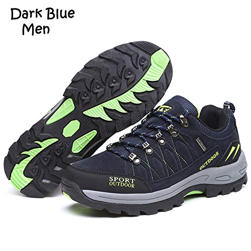 Unitysow Zapatillas de Trekking para Hombres Zapatillas de Senderismo Botas de Montaña Antideslizantes AL Aire Libre Zapatillas de Camping Zapatillas de Deporte EU35-47,Azul Oscuro,EU46