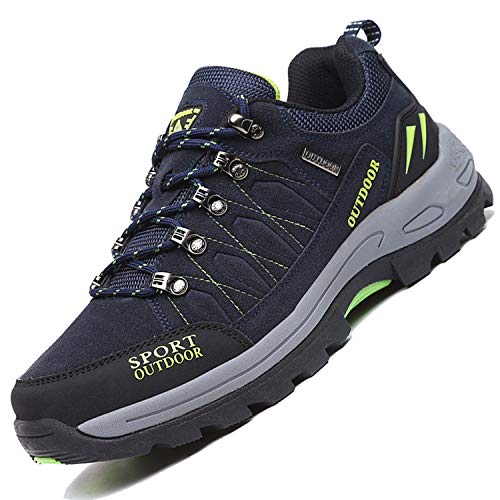 Unitysow Zapatillas de Trekking para Hombres Zapatillas de Senderismo Botas de Montaña Antideslizantes AL Aire Libre Zapatillas de Camping Zapatillas de Deporte EU35-47,Azul Oscuro,EU46