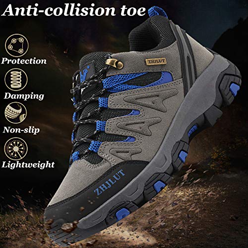 Unitysow Zapatillas de Trekking para Hombres Zapatillas de Senderismo Botas de Montaña Antideslizantes AL Aire Libre Zapatillas de Camping Zapatillas de Deporte EU35-47,Verde Oscuro-2,EU45