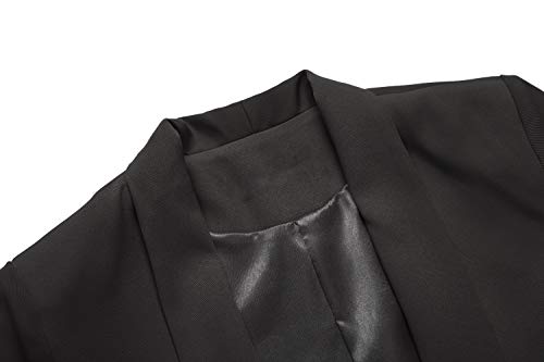 Urban GoCo Mujeres Blazers Chaqueta de Traje Slim Fit Elegante Oficina Negocios Outwear (S, Negro)