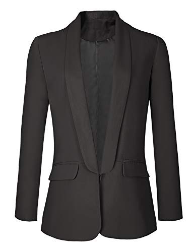 Urban GoCo Mujeres Blazers Chaqueta de Traje Slim Fit Elegante Oficina Negocios Outwear (S, Negro)
