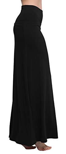 Urban GoCo Mujeres Falda Larga para Yoga Danza Casual Alta Cintura Bodycon Elástico Falda Maxi Negro M