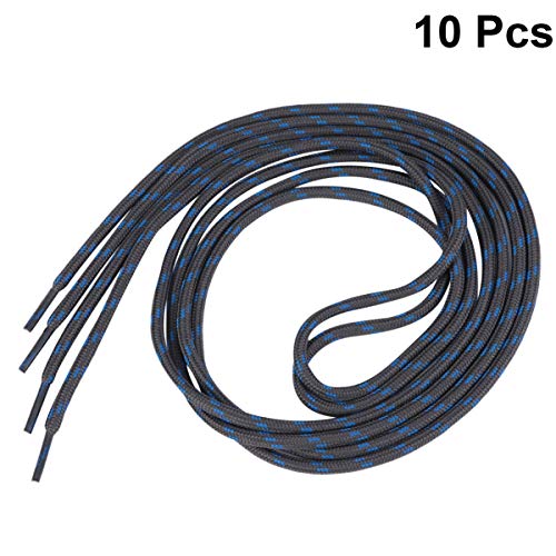 VALICLUD 10 Pares de Cordones Redondos Cordones de Zapatos para Botas de Trabajo Senderismo Escalada Al Aire Libre Cordones de Zapatos Suministros de Zapatos Gris Oscuro Azul 140 Cm