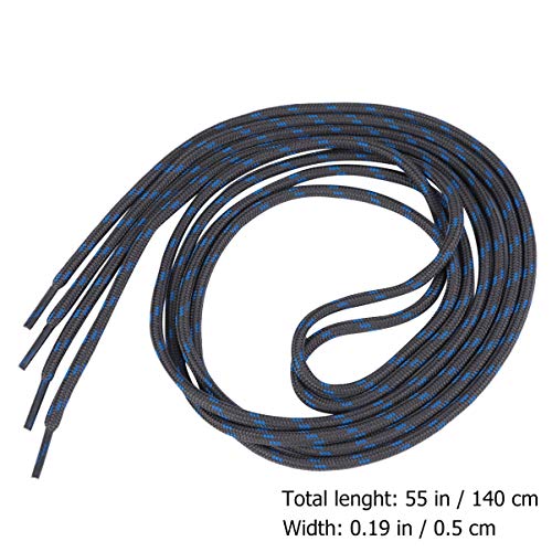 VALICLUD 10 Pares de Cordones Redondos Cordones de Zapatos para Botas de Trabajo Senderismo Escalada Al Aire Libre Cordones de Zapatos Suministros de Zapatos Gris Oscuro Azul 140 Cm
