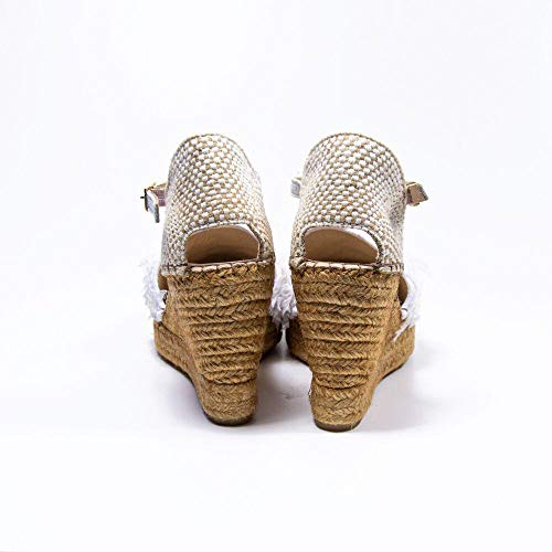 Vanessa Jennifer Jade - Alpargata de cuña con plumas de avestruz, color Verde, talla 38 EU