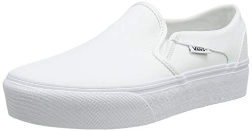 Vans Asher Platform, Sneaker Mujer, Lona Blanca 0rg, 39 EU