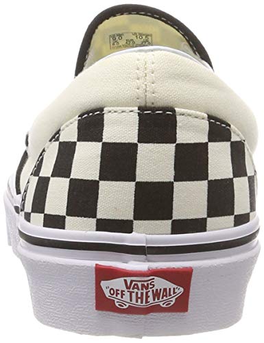VANS Classic Slip-On Checkerboard, Zapatillas Unisex Adulto, Blanco (White and Black Checker/White), 39 EU