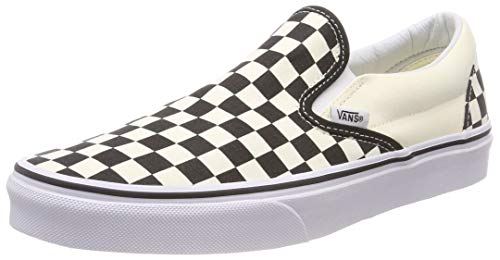 VANS Classic Slip-On Checkerboard, Zapatillas Unisex Adulto, Blanco (White and Black Checker/White), 39 EU