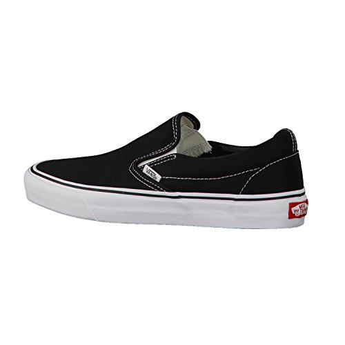 Vans Slip-on - Zapatillas bajas clásicas Canvas para adultos, suela blanca de zapato negro, 43 EU