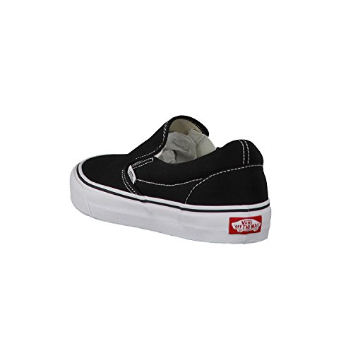 Vans Slip-on - Zapatillas bajas clásicas Canvas para adultos, suela blanca de zapato negro, 43 EU