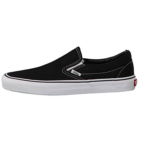 Vans Slip-on - Zapatillas bajas clásicas Canvas para adultos, suela blanca de zapato negro, 43 EU