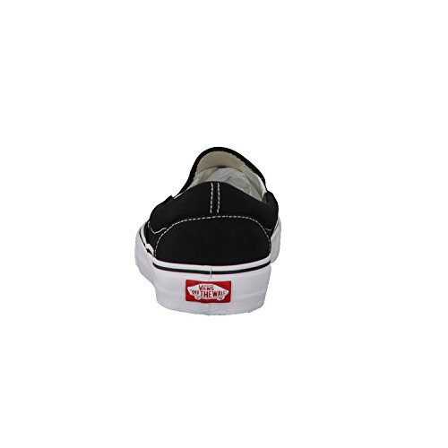 Vans Slip-on - Zapatillas bajas clásicas Canvas para adultos, suela blanca de zapato negro, 43 EU