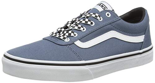 Vans Ward Canvas Sneaker, Unisex niños, Azul Damas Encaje Azul Mirage Blanco Xxo, 27 EU