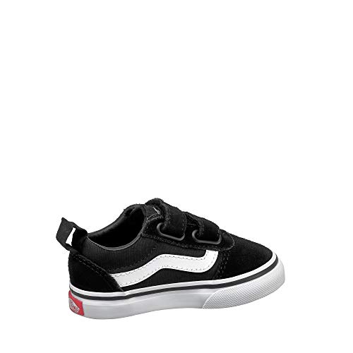 Vans Ward V-Velcro Suede, Zapatillas Unisex niños, Black/White Iju, 24 EU