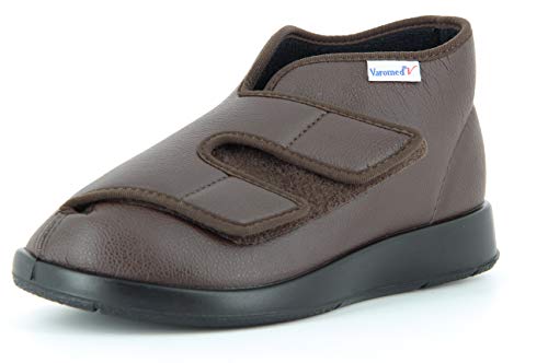 VAROMED Zapatillas de andar por casa para hombre y mujer Mocca I, para terapia, con cierre de velcro, plantilla extraíble, para pies sensibles al dolor, color, talla 41 EU Weit