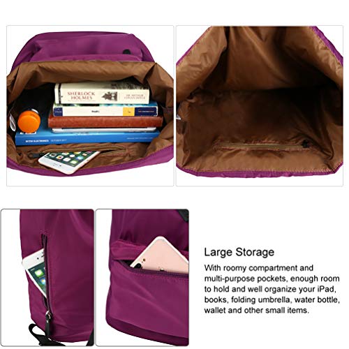 Vbiger Mochila de Cuerda Unisex Púrpura