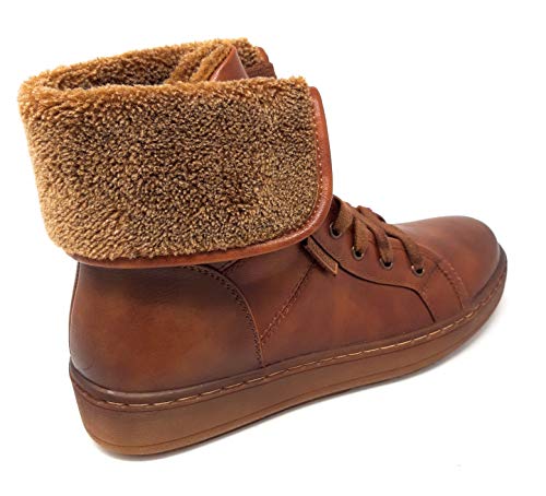 V&D 18-315, Bota Plana de Mujer Pelo Cuero. (39 EU, Cuero)