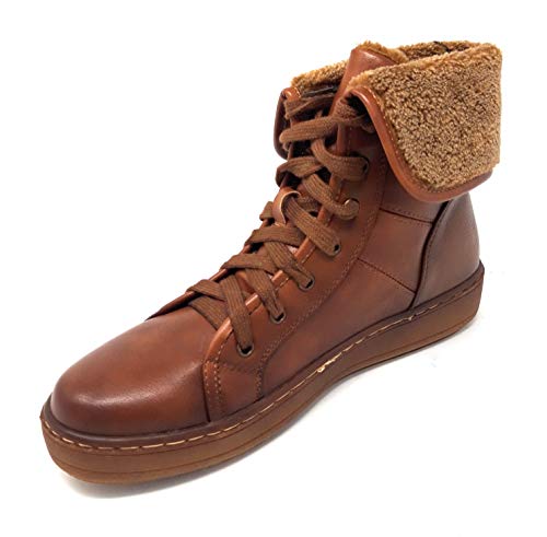 V&D 18-315, Bota Plana de Mujer Pelo Cuero. (39 EU, Cuero)