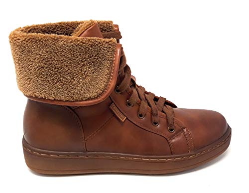 V&D 18-315, Bota Plana de Mujer Pelo Cuero. (39 EU, Cuero)