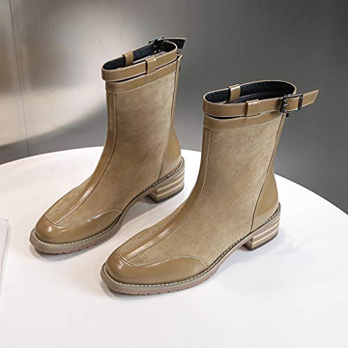 Vectry Botas Mujer Zapatillas De Trekking Botas de Nieve Mujer Botas Mujer Invierno Baratas Botines Mujer Planos Camel