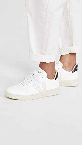 Veja V-10 Leather Basketball Sneaker White & Pink-39