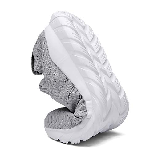 Veluckin Zapatillas Hombre Transpirable Deportivas Tejido de Punto Zapatos Running Hombre Zapatillas para Correr,9003-Gris,39