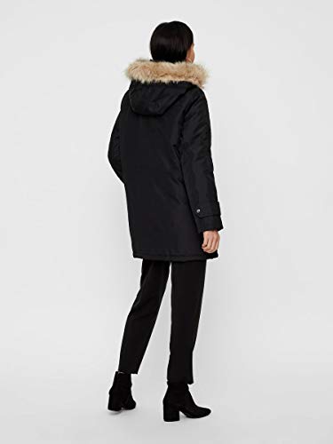 Vero Moda Vmexcursion Expedition Aw193/4parka Noos Abrigo, Negro (Black Black), 40 (Talla del fabricante: Medium) para Mujer