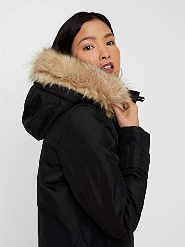 Vero Moda Vmexcursion Expedition Aw193/4parka Noos Abrigo, Negro (Black Black), 40 (Talla del fabricante: Medium) para Mujer
