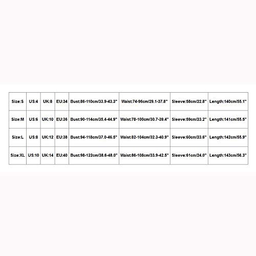 Vestido de Mujer con Punto de Ola Impreso Cuello Redondo Manga Larga, Gran Columpio Falda Larga Falda en línea Vestido Plisado Negro riou