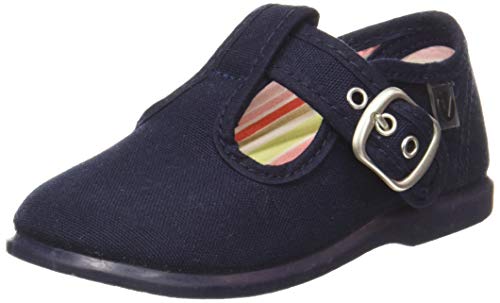 Victoria Alba Lona Hebilla, Sandalias Unisex niños, Azul (Marino 30), 23 EU