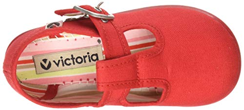 Victoria Alba Lona Hebilla, Sandalias Unisex niños, Rojo (Rojo 40), 23 EU