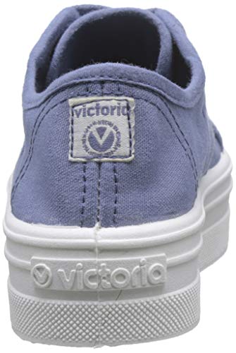 Victoria Barcelona Lona Tintada, Zapatillas Unisex Niños, Azul Azul 36 28, 34 EU