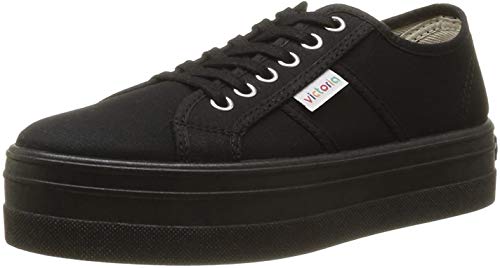 Victoria Basket Lona Plataf, Zapatillas Bajos de Deporte Unisex, Negro (10 Negro), 42 EU