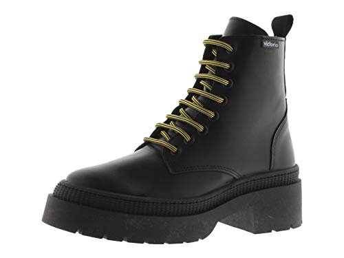 victoria Botas Militares VICTORIA Botin Cielo Piel Vegana 1110102-WOMEN para Mujer Negro 39