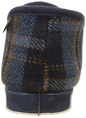 Victoria Confortable Cuadros H/Recta, Zapatillas de Estar por casa Unisex Adulto, Azul Marino, 43 EU