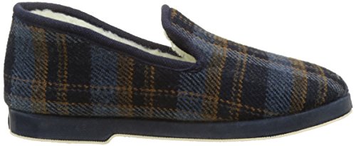 Victoria Confortable Cuadros H/Recta, Zapatillas de Estar por casa Unisex Adulto, Azul Marino, 43 EU