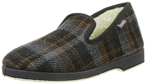 Victoria Confortable Cuadros H/Torcido, Zapatillas de Estar por casa Hombre, Gris, 41 EU