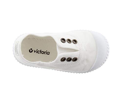 victoria Plano VICTORIA 1915 Inglesa ELÁSTICO Lona Tintada 106627-KIDS para Unisex-niños Blanco 19