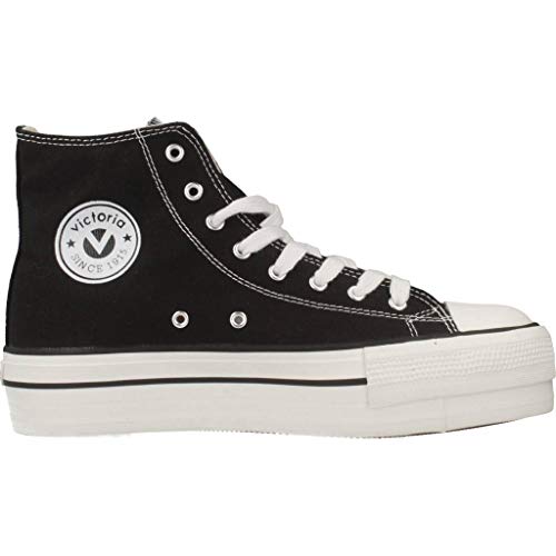 victoria Plano VICTORIA Tribu Doble Botin Lona 1061101-WOMEN para Mujer Negro 41