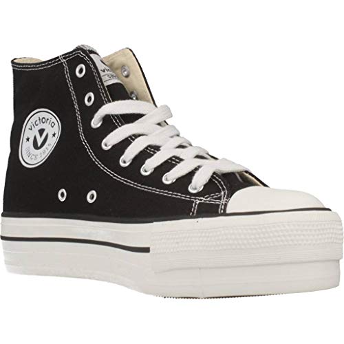victoria Plano VICTORIA Tribu Doble Botin Lona 1061101-WOMEN para Mujer Negro 41